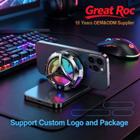 Enfriador Magnético para Teléfono/Tablet con Semiconductor X42, Ventilador con Radiador LED RGB y Pantalla de Temperatura, Logotipo Personalizado OEM, Venta al Por Mayor