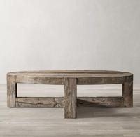Tables à café rondes en bois massif, rustique, vintage, salon, pour la maison