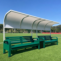 Banc de tennis d'extérieur personnalisé avec logo couleur OEM/ODM pour terrains de sport, avec dossier et protection solaire pour joueurs