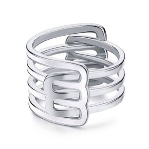 Bague Dylam Statement Fashion Fine Jewellery pour femmes, en argent S925 rhodié, plaqué or 18 carats, à plusieurs couches entrelacées. - Product Image 1