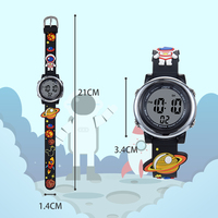 Montre numérique sportive LED 7 couleurs JNEW pour enfants, design de dessin animé 3D, fonctions lumineuses et d'alarme, cadeau pour filles