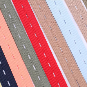 Bande élastique plate 100 % polyester avec boutonnière, 20 mm, blanche/noire, tricotée pour couture, vêtements de mariage, DIY, sous-vêtements de maternité et autres - Product Image 5