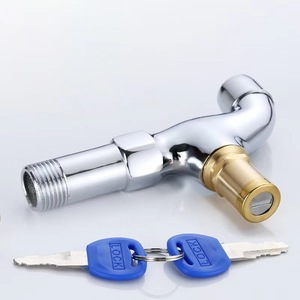 Robinet extérieur de sécurité moderne, 20mm. Clé verrouillable, vanne d'eau à ouverture rapide, adaptée aux machines à laver et aux salles de bain. - Product Image 1