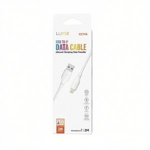 Cable de datos Lumiz USB a IP de 2 m, 3.0 A, carga rápida y transferencia de datos - Product Image 2