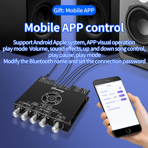 Bo mạch khuếch đại âm thanh nổi Bluetooth 5.1 2.1 kênh, công suất 220WX2+350W, chỉnh âm trầm và treble - Product Image 5