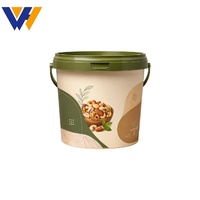 Seau en plastique rond multi-usages, seau en plastique alimentaire pour l'huile, le miel, l'eau, le stockage des aliments, usage domestique, cuisine, usage commercial