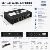 Procesador de Audio para Auto Profesional de 6 Canales DSP, Amplificador de 4 Canales con Reproductor Clase AB 4x50W, Amplificador para Auto con Ecualizador de 31 Bandas AKM Japonés