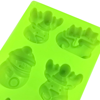 1042 6-Loch Weihnachts-Wapiti-Form Silikon-Kuchenform Silikon-Kerzenformen Seifenherstellungsform Geschenkbox Seife Kerze Harz