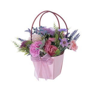 Bouquet de fleurs artificielles Yunqi, œillets et lotus, arrangement floral décoratif à tenir à la main pour mariage et décoration intérieure - Product Image 5