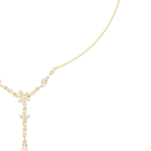 Nuevo Diseño de Collar Lariat en Forma de Y con Diamantes Marquise y Flor, con Colgante de Gema en Forma de Pera, para Aniversario y Bodas - Product Image 3