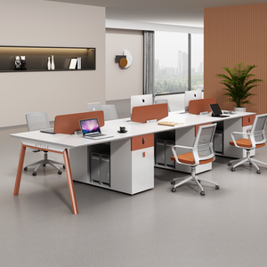 2024 thiết kế hiện đại 4-người Modular văn phòng tủ nhà văn phòng bàn làm việc với tủ tập tin cho nhân viên - Product Image 3