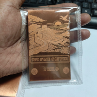 Barre ronde en cuivre fin de qualité investissement 999, pureté 99,9 %, bloc de 1 kg, service de soudage et de cintrage