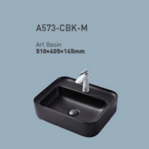 CR อ่างล้างหน้าเซรามิกแบบวางบนเคาน์เตอร์ สีดำ 375x360x255 มม. - Product Image 5