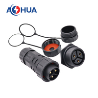 Connecteur de câble IP68 pour l'extérieur, panneau d'alimentation CA IP68, montage en panneau, M25, 3 broches, prise circulaire en plastique mâle/femelle, 25A, 2,5/1,5/0,75 mm2