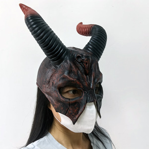 Masque Maleficent en gros, Démon <span class=keywords><strong>de</strong></span> feu, Accessoires <span class=keywords><strong>de</strong></span> costume en cornes <span class=keywords><strong>de</strong></span> bélier noires, Cornes <span class=keywords><strong>de</strong></span> chèvre du diable pour les nouveautés <span class=keywords><strong>de</strong></span> fête d'Halloween - Product Image 2