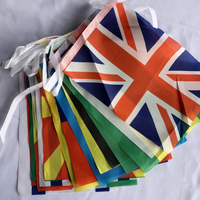 Nouveau design, guirlande de drapeaux en papier de 32 pays, décoration pour les jeux, drapeau suspendu en polyester plastique et soie