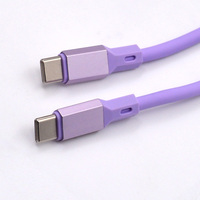 Étui en silicone liquide souple, câble de charge rapide Type C vers Type C 3A PD 60W pour Samsung Android Power Bank