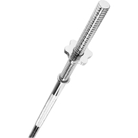 Barre de musculation droite chromée de 1,5 m/59 pouces avec colliers étoile – Meilleure vente