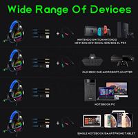 Casque de jeu filaire avec microphone rotatif, écouteurs stéréo supra-auriculaires, Audifonos avec éclairage RVB pour les joueurs PC/PS5/Xbox