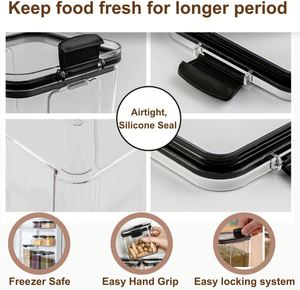 BPA Free Eco-Friendly Transparent <b>Plastic</b> Cereal Storage Containers Rectangle-Shaped Injection-Molded Minimalist Airtight - Product Image 3