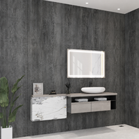 Panneau mural moderne en PVC imperméable et ignifuge avec garantie de 3 ans pour usage domestique, entrepreneurs en travaux intérieurs et décoration de salle de bain