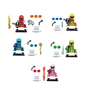 Set di 5 Pezzi <span class=keywords><strong>Power</strong></span> <span class=keywords><strong>Rangers</strong></span>, Blocchi da Costruzione, Mini Action Figure, Guerriero Rosso Mighty Morphin, Mattoncini, Regalo per Età 14+ - Product Image 2