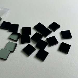 DS Gems Factory Precio al por mayor 10*2MM Negro Doble plano Cuadrado Corte Onyx Ágata Gemas - Product Image 1