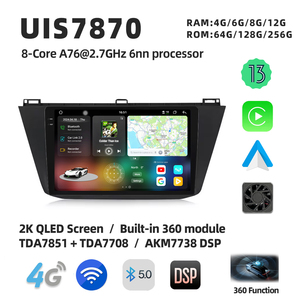 Autoradio Android 10.36\" 7870 2K 8Core con Schermo, Stereo, Carplay, GPS, Sistema Multimediale per Volkswagen VW <span class=keywords><strong>Tiguan</strong></span> <span class=keywords><strong>2016</strong></span> - 2022 - Product Image 2