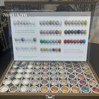 Nouvelle poudre miroir opale magique de 70 couleurs, pigment perlé personnalisé, poudre d'aurore, poudre de chrome scintillante en gros, ensemble de poudre à ongles
