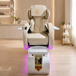 Sillón de Pedicura Eléctrico de Lujo sin Tuberías con Hidromasaje, Luz Ambiental y Vaporizador para Salón de Uñas - Product Image 6