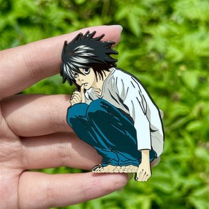Spilla/Badge Anime da 7 cm in lega, imitazione smalto, a tema <span class=keywords><strong>Death</strong></span> <span class=keywords><strong>Note</strong></span> L Lawliet, per decorazione, articoli di cancelleria e gioielleria - Product Image 3