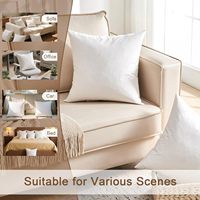 Coussin décoratif 100 % polyester, carré, moelleux, lavable en machine