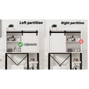 DB <b>Over</b> <b>the</b> <b>Toilet</b> <b>Storage</b> Cabinet with Sliding Barn Door Adjustable Bathroom Shelves for Side <b>Storage</b> - Product Image 6