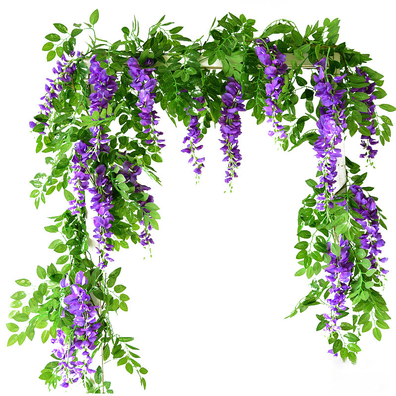 M621 Blumenranke Efeu-Blttergirlande Seiden-Rattan-Schnur Blumenranken  Wisteria-Simulation Hngende Ranken fr Auendekoration| Alibaba.com