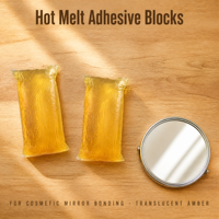 Bloc d'adhésif thermofusible jaune à haute viscosité (2000-3000) JCXC, spécial pour le collage de miroirs cosmétiques en verre et de cadres en plastique ABS