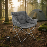 Chaise de camping pliante moderne rembourrée matelassée, chaise d'extérieur avec cadre en acier, capacité 120 kg, chaise longue à dossier haut pour villa et parc