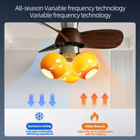 Ventilateur de plafond LED compact 24 pouces à 3 pales en fer et ABS, couleur grain de bois moderne, haute performance, pour chambre et bureau