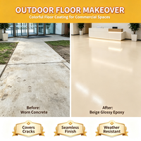 Résine époxy beige DIY pour sols, écologique, séchage rapide, imperméable, antidérapante, en spray pour sols en béton intérieurs et extérieurs