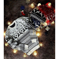 Pull de Noël Jacquard Personnalisé Chaud Unisexe Vintage en Acrylique Tricoté pour Hommes et Femmes – Idéal pour l'Hiver