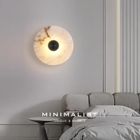 Lampe murale VEKO en albâtre, lampe murale LED simple pour hôtel, chambre à coucher, salon
