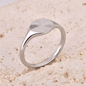 18K Gold IP Stainless Steel Fashion Rings High-Polished Simple <strong>Sunshine</strong> Pattern Free Size Inlay Stackable Anniversary <strong>Gift</strong> - Product Image 5