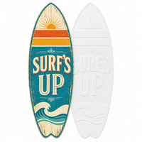 Plaque en métal vintage « Surfs up » pour la décoration murale de la maison de plage ou du bar, en relief, personnalisée, fabrication directe d'usine OEM