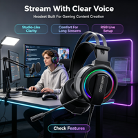 Casque de jeu filaire USB RGB 3,5 mm OEM ODM avec serre-tête supra-auriculaire et microphone