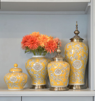 Vase à fleurs en céramique Chinoiserie en porcelaine antique Taille personnalisée Vase de table traditionnel peint à la main pour décoration intérieure
