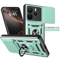 Anneau béquille étuis de téléphone portable pour Redmi Note 14 13 12 Pro Plus 14C 13C 5G 4G résistant au métal pare-chocs toboggan couvercle d'objectif de caméra