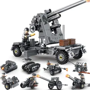 Army Military Base Building Blocks Set Army Vehicles Tank Motorcycle Cannon Best Learning Role play STEM Toy with Soldiers