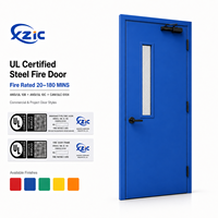 Puerta de Acero Galvanizado con Núcleo Reforzado, Recubrimiento en Polvo Personalizado OEM, 90/120 Minutos de Resistencia al Fuego, Marco KD, Certificación UL 10C