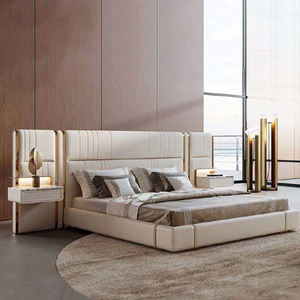 Ensemble de literie pour chambre à coucher confortable et personnalisé Lit doux avec cadre de lit rembourré pour mobilier de chambre à coucher Lit de beauté de style moderne - Product Image 2