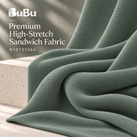 Tissu tricoté en nylon et élasthanne 180 g/m², 76 % nylon, 24 % élasthanne, 150 cm, haute extensibilité, tricot superposé pour vêtements sculptants