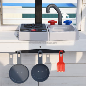 Moderna y duradera casa de juegos de madera blanca y negra de 2 pisos para exteriores, conjunto de juegos elevado para niños con tobogán y barandilla de seguridad. - Product Image 5